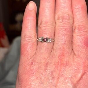 Elegant Silver and Purple Women's Ring